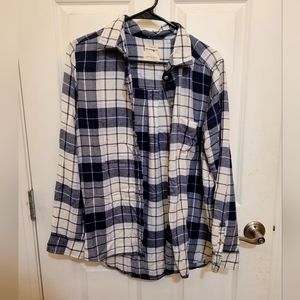 Long sleeve blue flannel button down